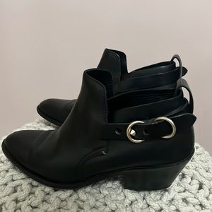Rag & Bone Black Sullivan Leather Ankle Strap Booties Size 8 1/2 (38 1/2)